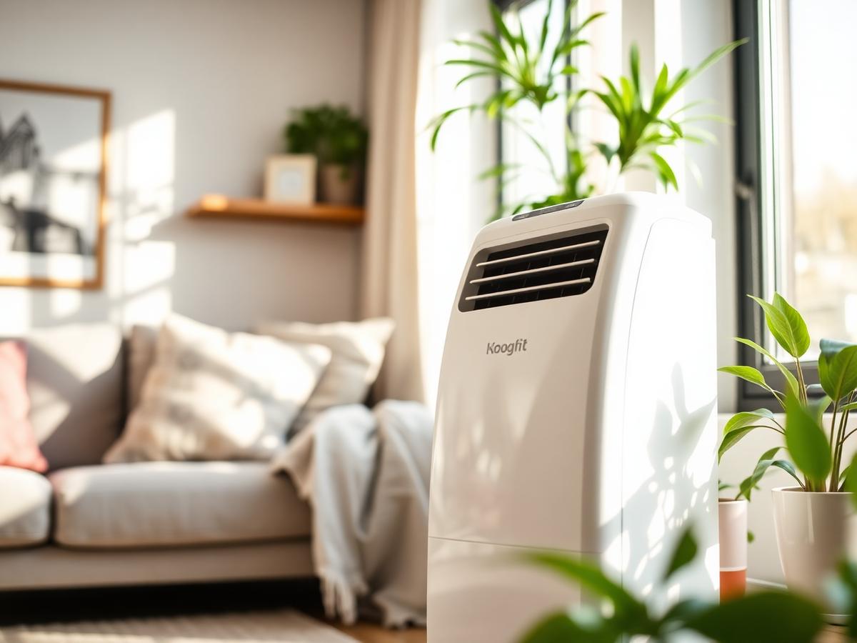 Coolzy Portable AC in a bright living room